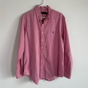 Ralph Lauren Men’s Pink Striped Button Down Size XL‎
